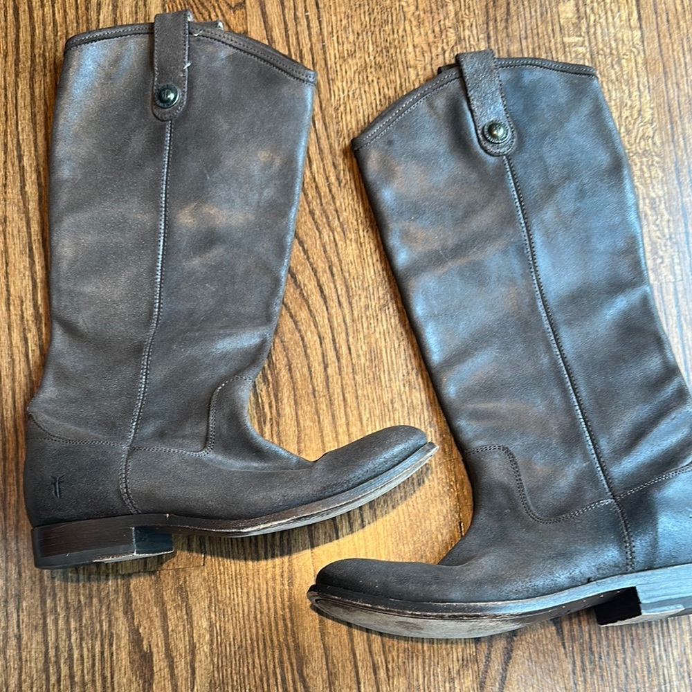 Frye Melissa brown Leather button riding boots